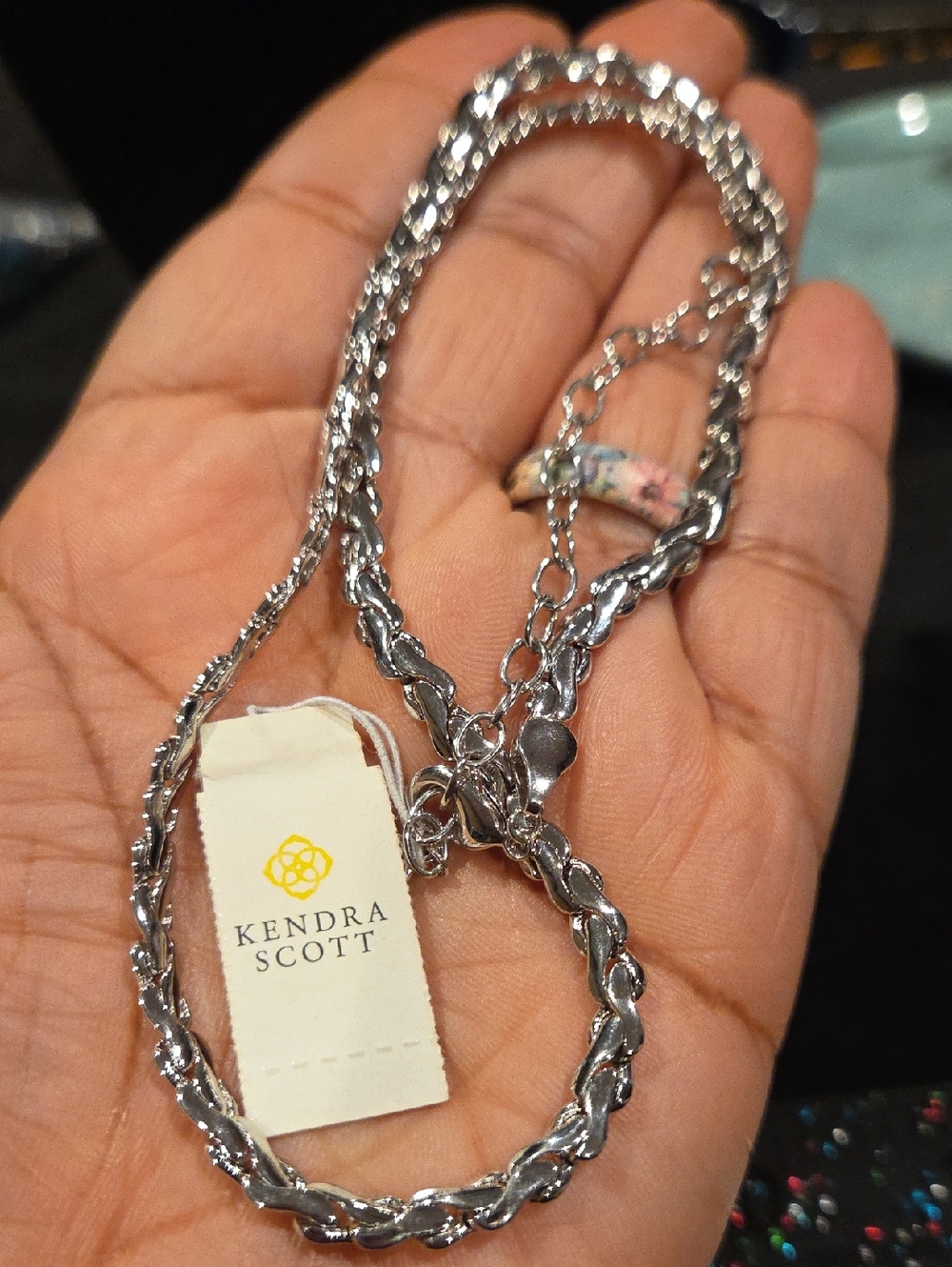 Kendra Scott Silver Twisted Link Necklace